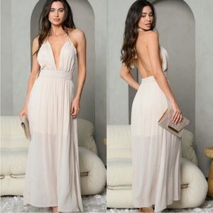 Elegant Cream Maxi Dress
